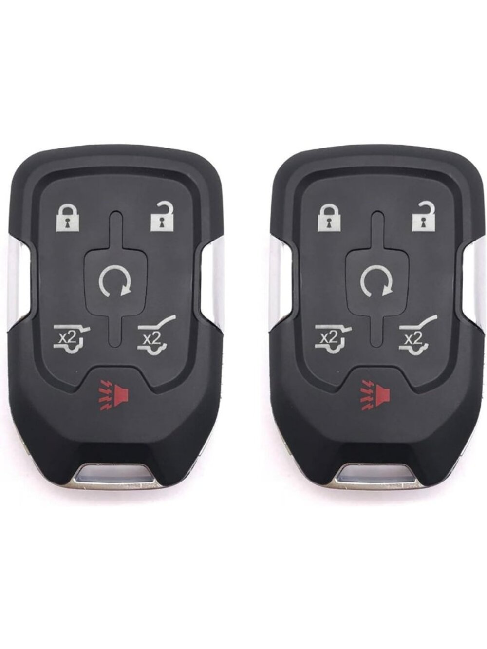 6 Button Key Fob Cover Case for Chevy GMC Suburban Tahoe Yukon - 2PCS